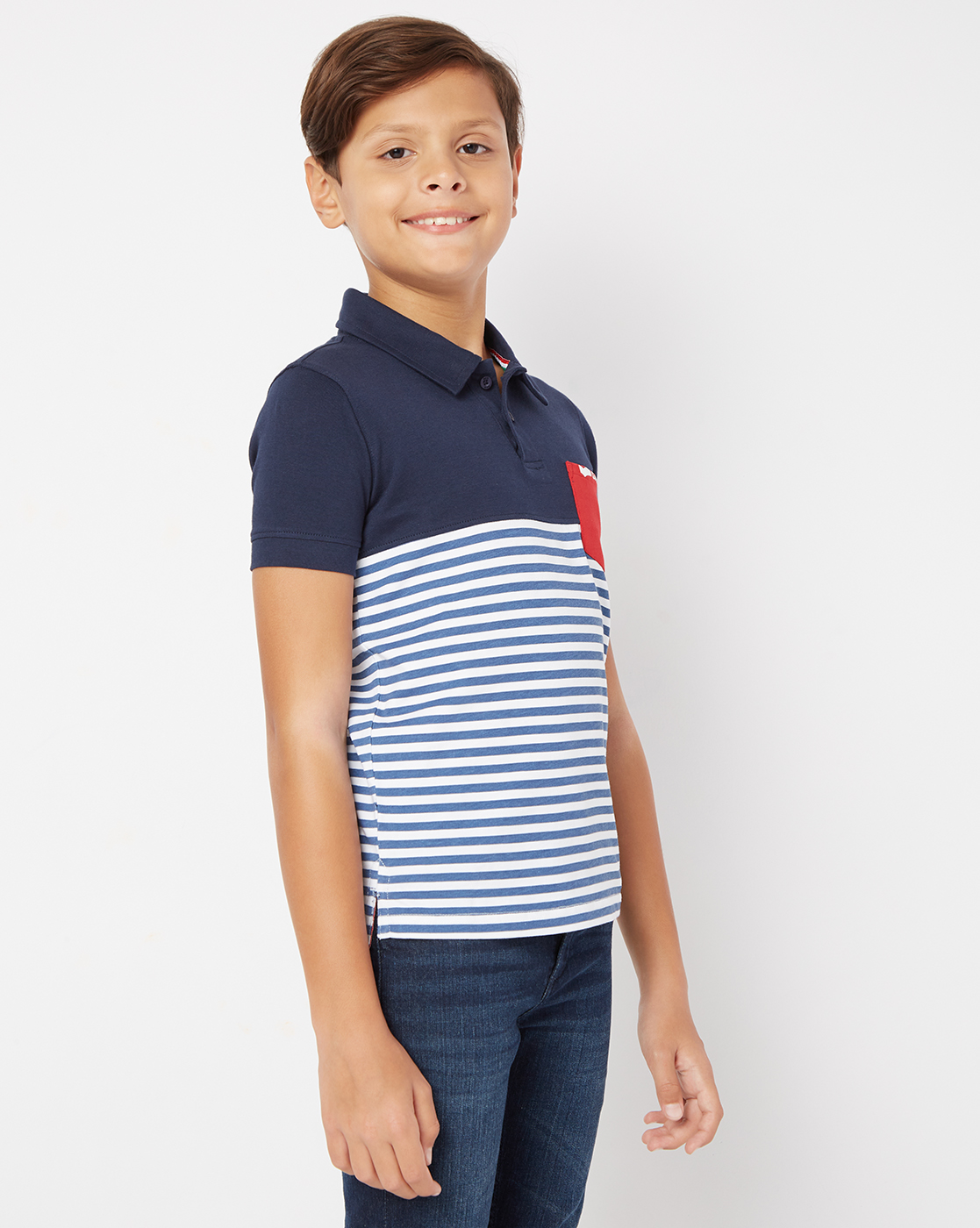 Gas Kids Boys Navy Casual Wear T-Shirt